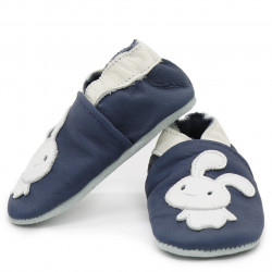 Chaussons cuir bébé Carozoo Lapin