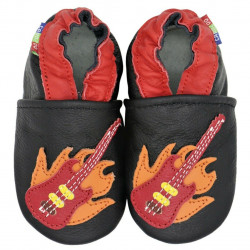 Chaussons cuir bébé Carozoo Guitare