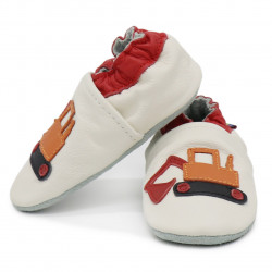 Chaussons cuir bébé Carozoo Tractopelle