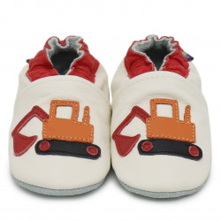 Chaussons cuir bébé Carozoo Tractopelle