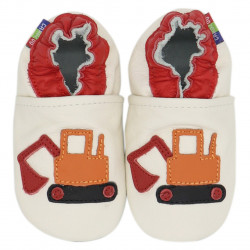 Chaussons cuir bébé Carozoo Tractopelle