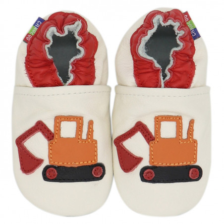 Chaussons cuir bébé Carozoo Tractopelle