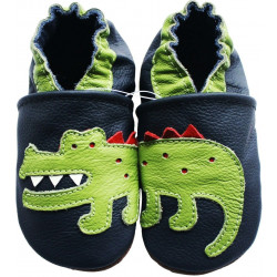 Chaussons cuir bébé Carozoo Crocodile