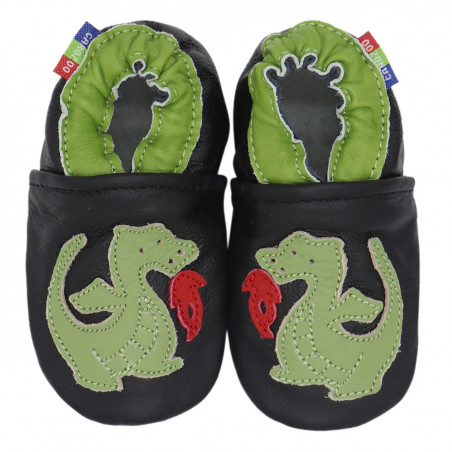 Chaussons cuir bébé Carozoo Dragon