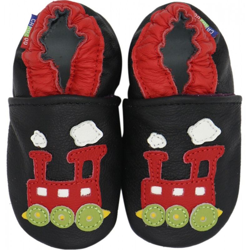 Chaussons cuir bébé Carozoo Train Chaussons cuir bébé Carozoo Train