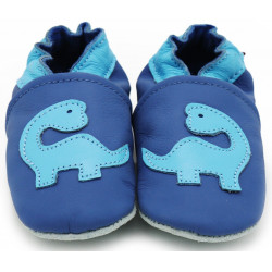 Chaussons cuir bébé Carozoo Dinosaure