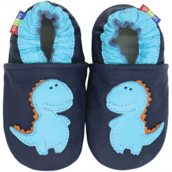 Chaussons bébé cuir souple Requin Taquin