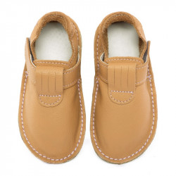 chaussures cuir savanna souples \\"P'tit scratch\\" Uni Barefoot bebe enfant