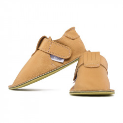 chaussures cuir savanna souples \\"P'tit scratch\\" Uni Barefoot bebe enfant